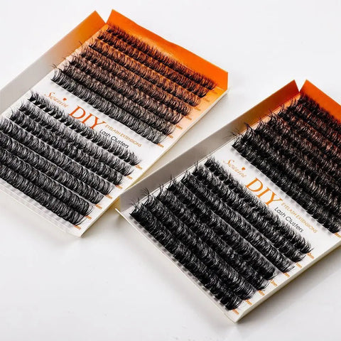 DIY 5D Stereo Fluffy Lash Clusters D curl 10-16MIX
