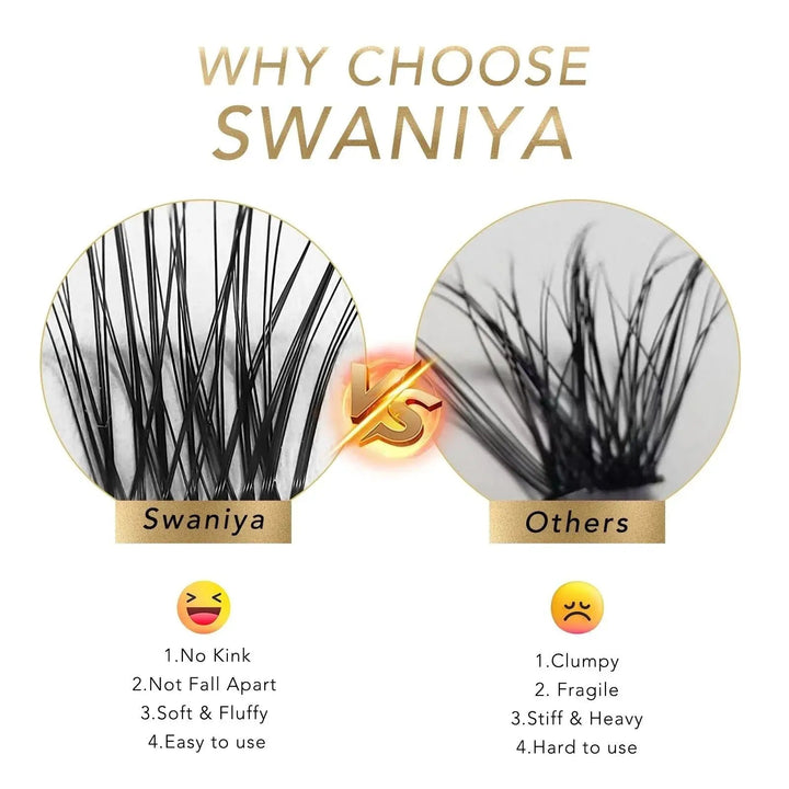 DIY Cluster Lash Extensions F01Swaniyalashes