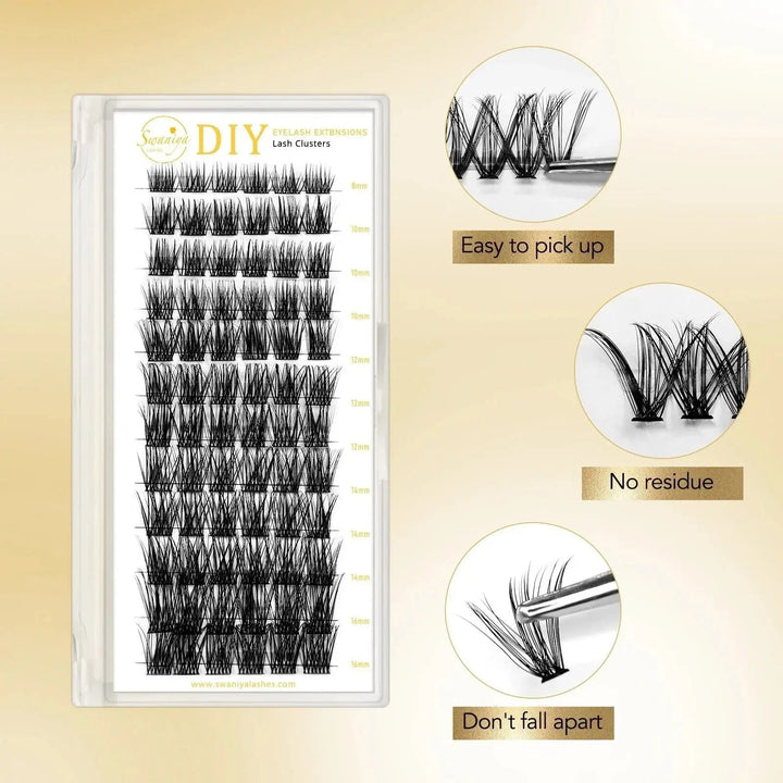 DIY Cluster Lash Extensions F01Swaniyalashes