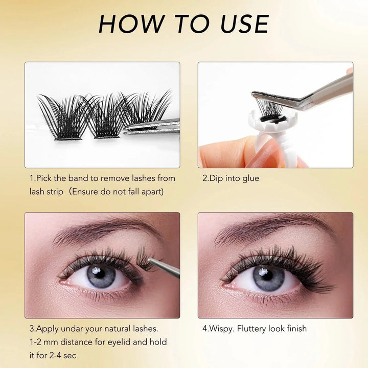 DIY Cluster Lash Extensions F01 - Swaniyalashes