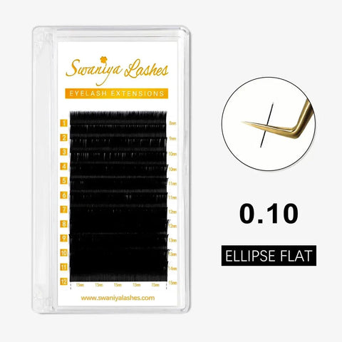 Flat Eyelashes Extensions 0.10mm Matte Black