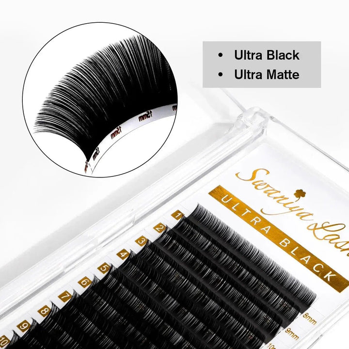 Mega Volume Lashes 0.03mm Ultra Black MaterialsVolume LashesSwaniyalashes