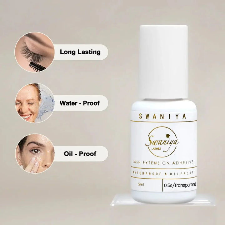 Transparent Eyelash Glue 0.5s dryWaterproof and Oil - proof GlueSwaniyalashes