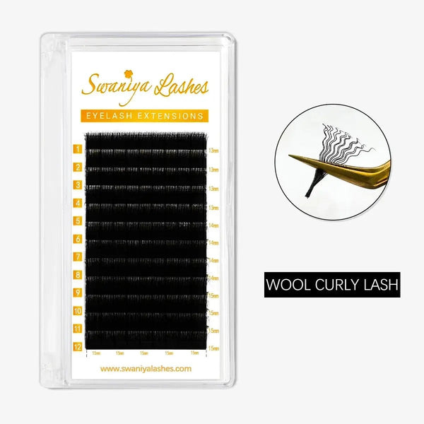 Wool Curly Lash ExtenisonsSwaniyalashes